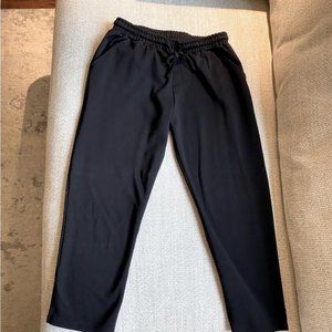 Korean soft black pants with pockets and drawstring waist